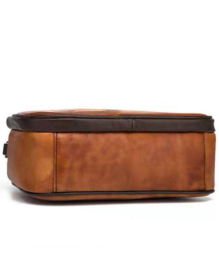 Einzigartige Handtasche aus Kalbsleder mit Tiermotiven in Schokoladenbraun