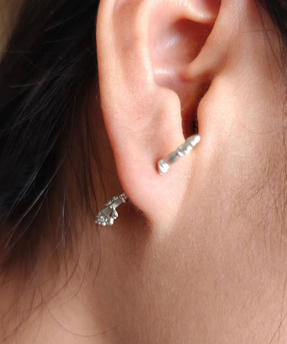 Unique Design Smart Sword Silver Gilding Stud Earrings