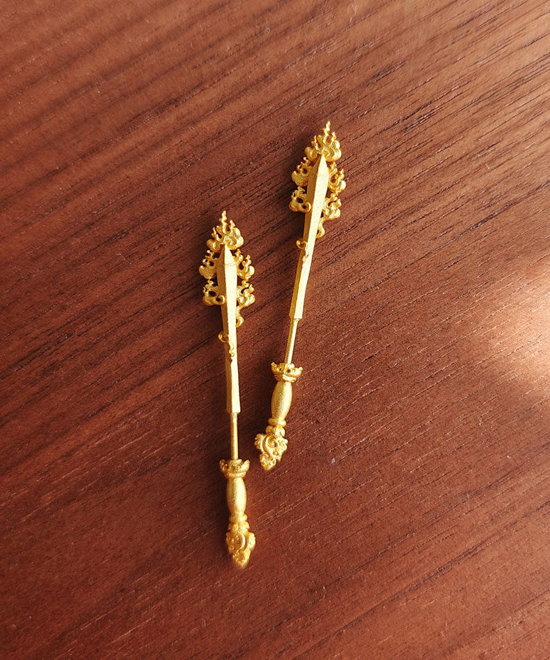 Unique Design Smart Sword Silver Gilding Stud Earrings