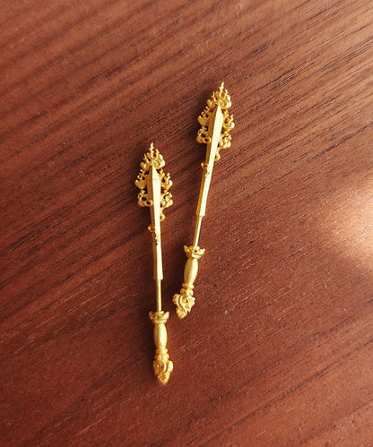 Unique Design Smart Sword Silver Gilding Stud Earrings