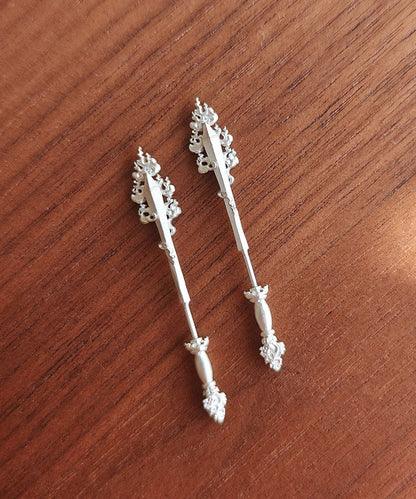 Unique Design Smart Sword Silver Gilding Stud Earrings