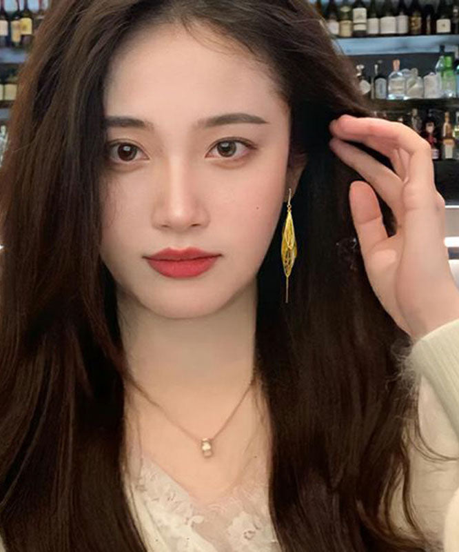 Einzigartige Gold-Kupfer-Quasten-Tropfenohrringe