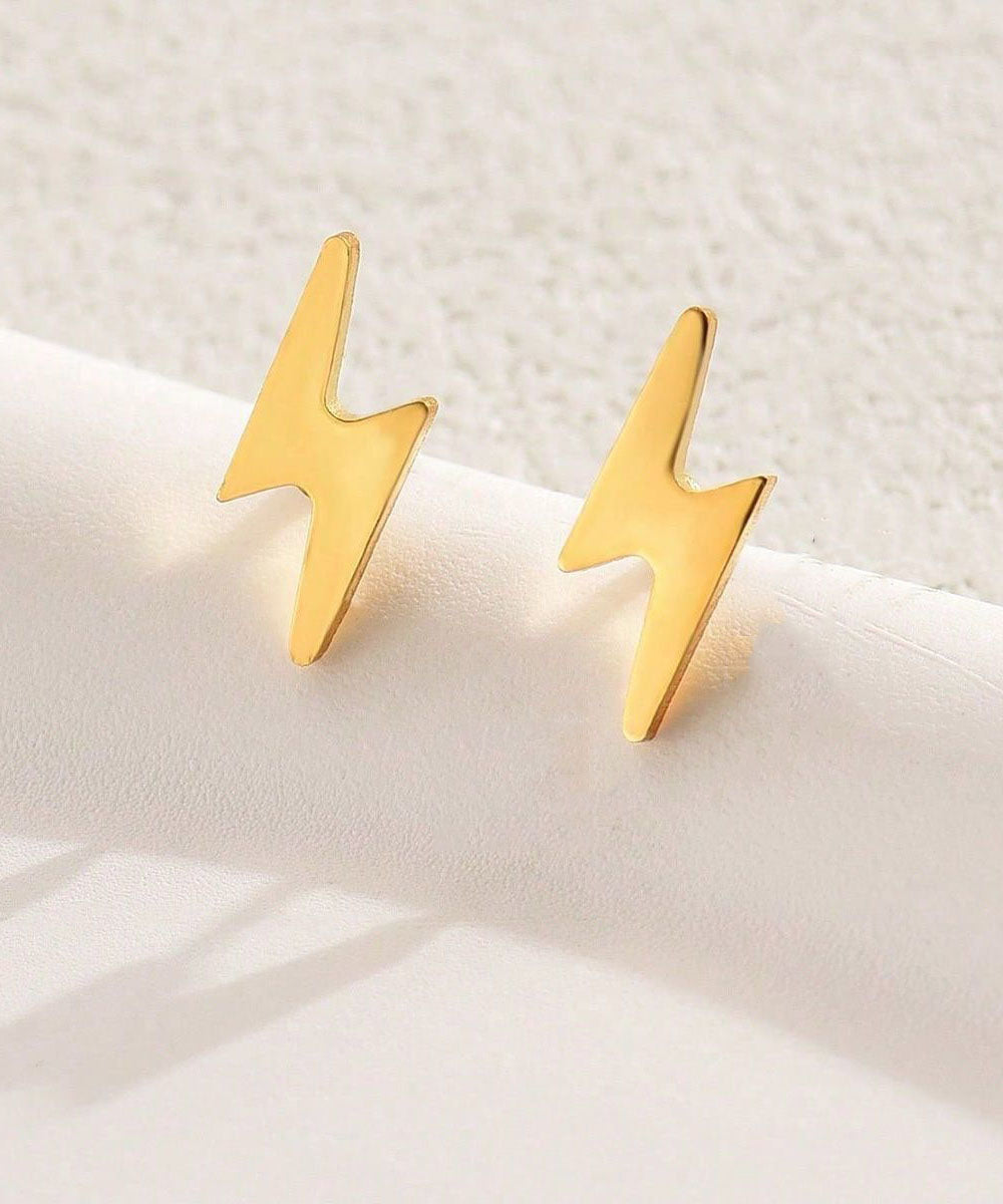 Pendientes únicos de hoja de arce dorada de acero inoxidable