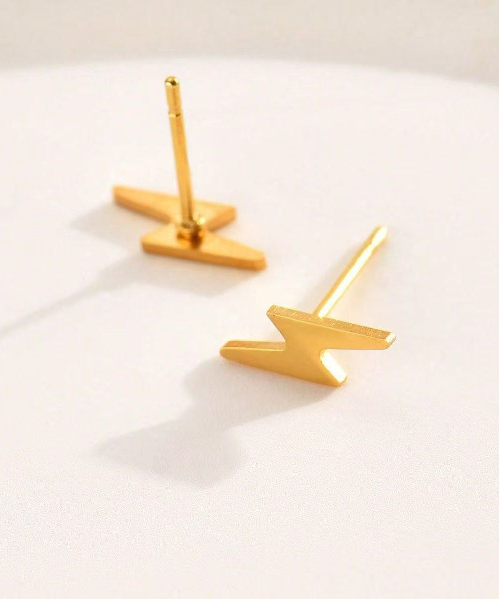 Pendientes únicos de hoja de arce dorada de acero inoxidable