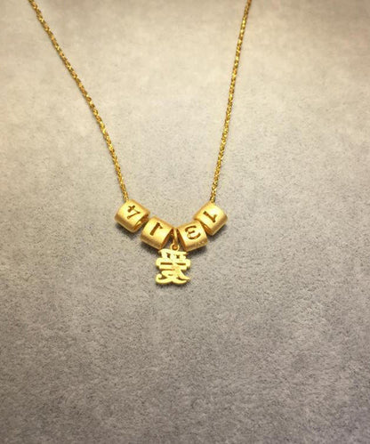 Einzigartige Halskette mit Ziffernanhänger aus Gold-Sterlingsilberlegierung „One's Whole Life Love“