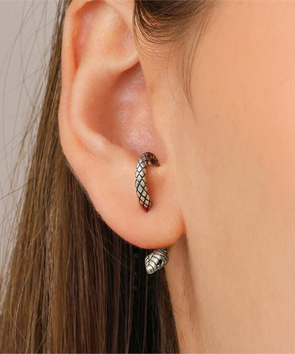 Unique Gold Sterling Silver Overgild Serpentine Stud Earrings