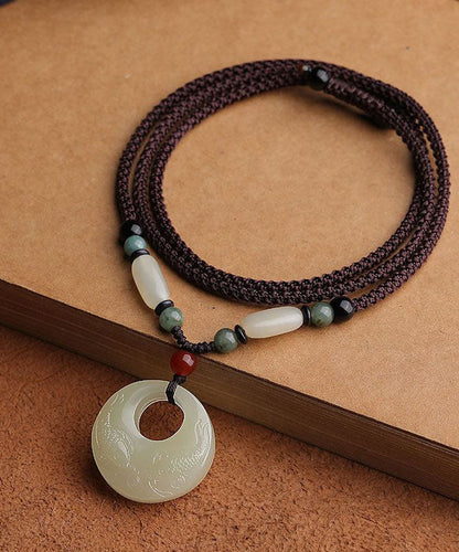 Einzigartige Jade Hand stricken Jade Little Fish Anhänger Halskette