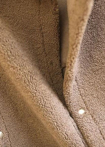 Einzigartige khakifarbene Weste mit Peter-Pan-Kragen und Kunstpelz, ärmellos