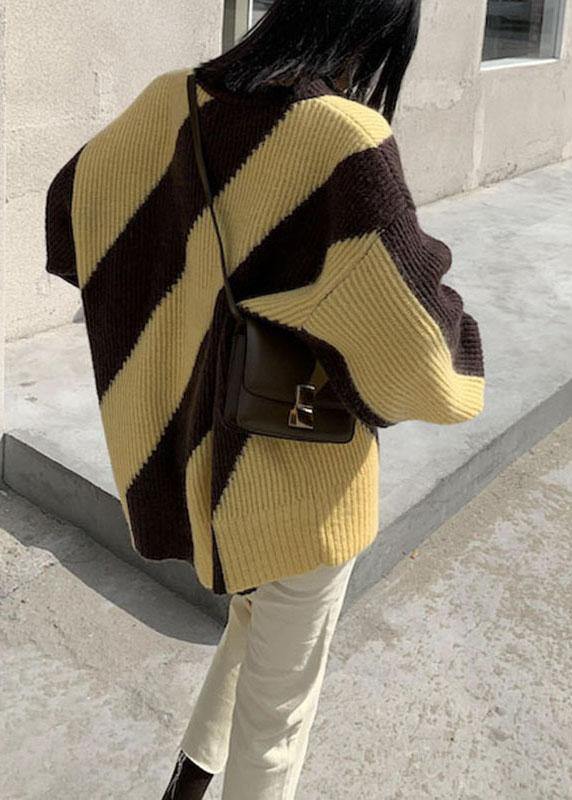 Classy Black O-Neck Loose Fall Winter Sweater - SooLinen