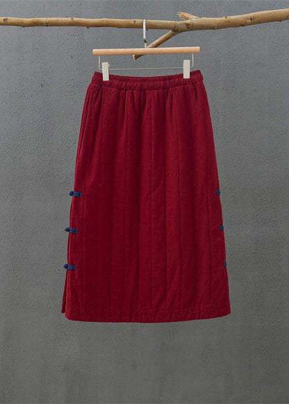 Unique Mulberry Button Fine Cotton Filled Skirts Winter