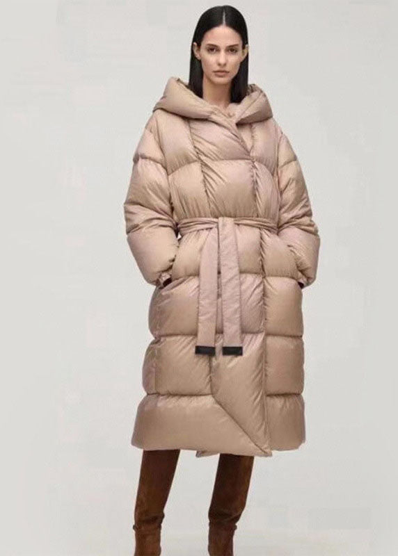 Einzigartiger, dicker Wintermantel mit Entendaunen und Kapuze in Marineblau