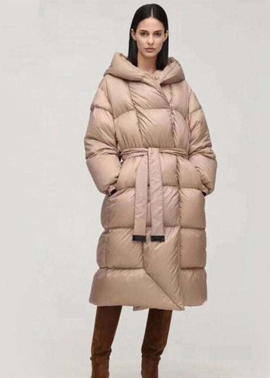 Einzigartiger, dicker Wintermantel mit Entendaunen und Kapuze in Marineblau