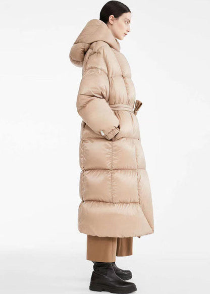 Einzigartiger, dicker Wintermantel mit Entendaunen und Kapuze in Marineblau