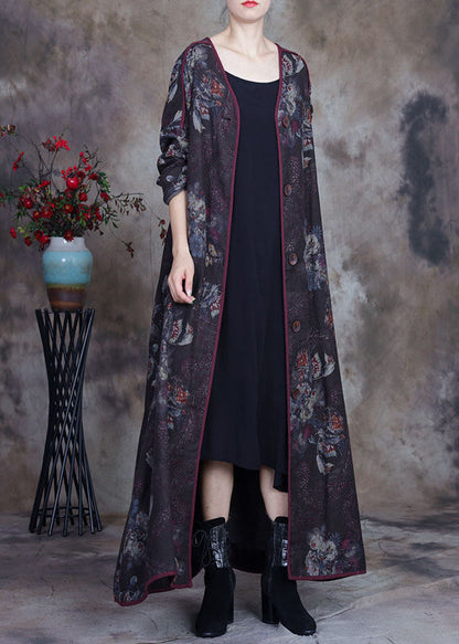 Einzigartiger lässiger Herbstmantel mit O-Ausschnitt und Druckknopf