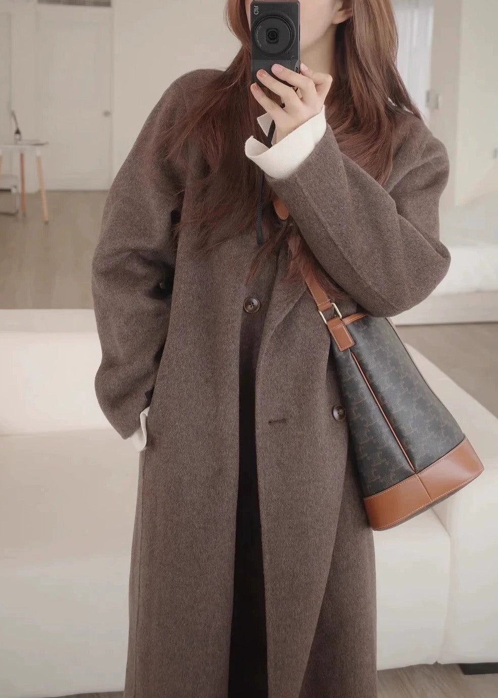 Einzigartige, übergroße, zweireihige Wollmäntel für den Winter