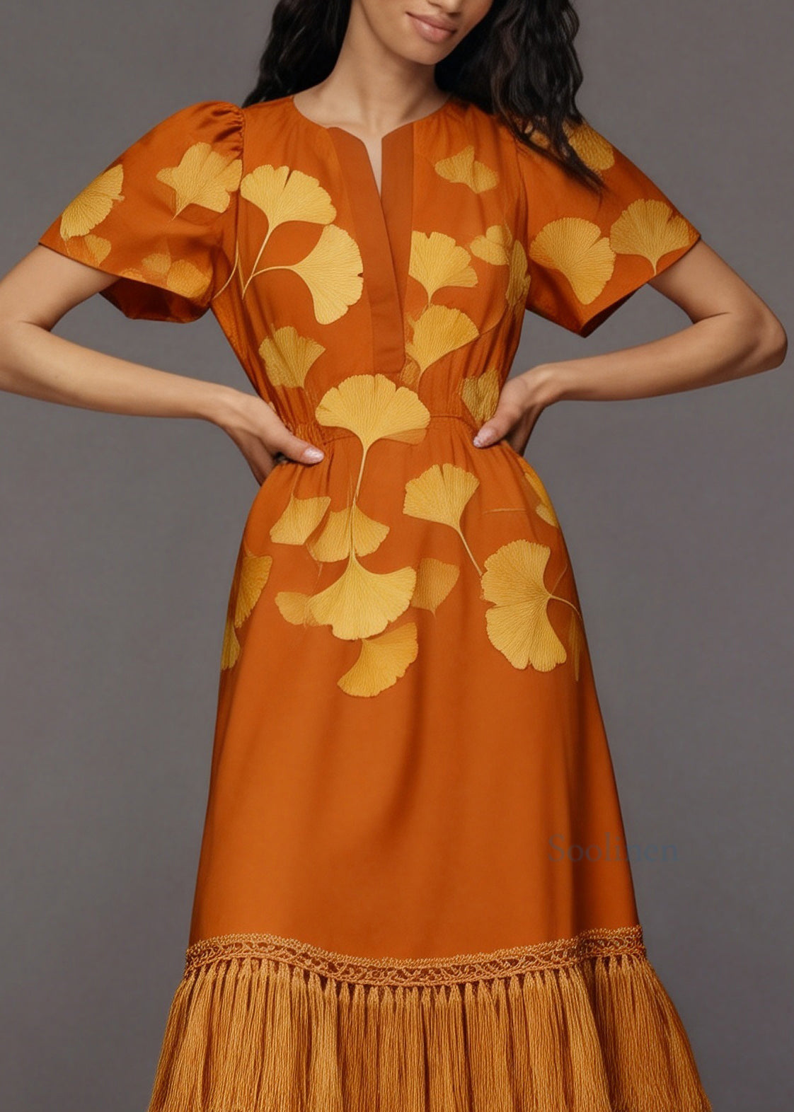 Unique Print Tassel Patchwork Cotton Long Dresses Summer