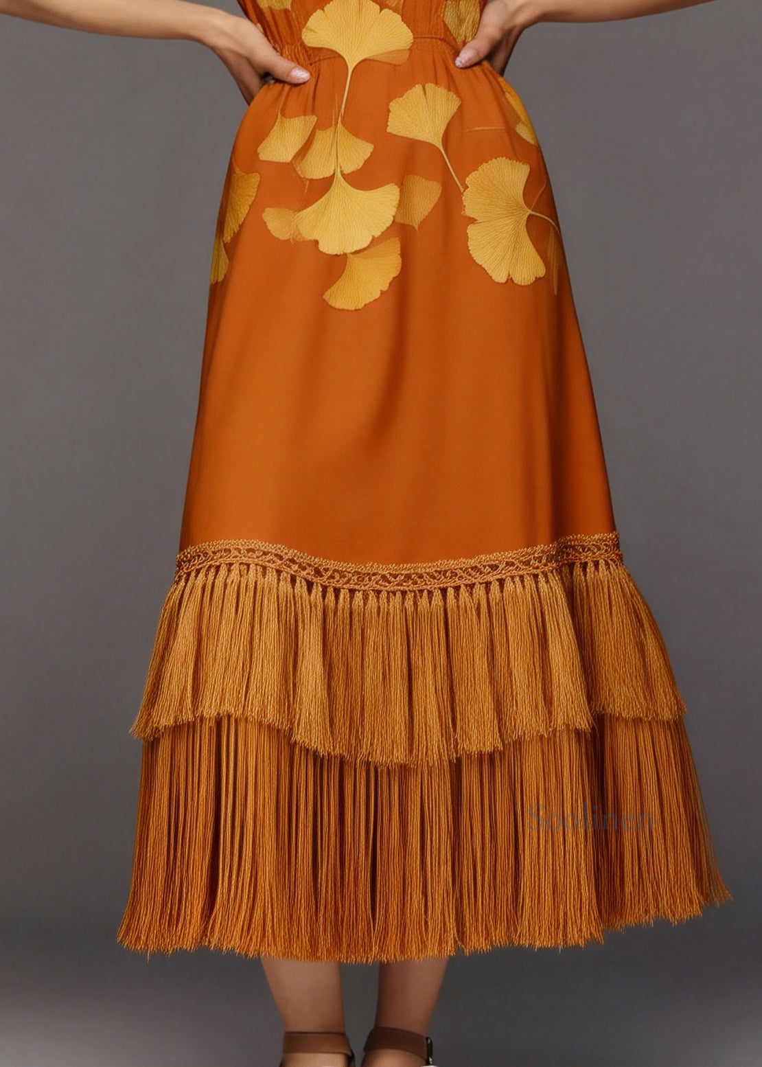 Unique Print Tassel Patchwork Cotton Long Dresses Summer