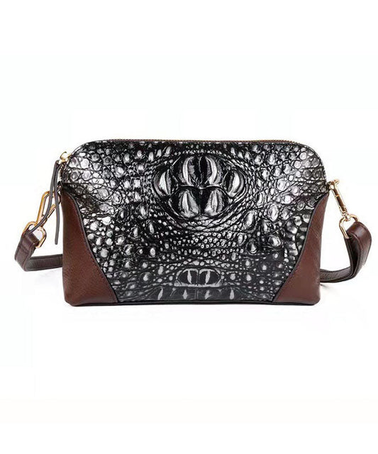 Einzigartige Satchel-Handtasche aus rotem Kalbsleder mit Krokodilmuster