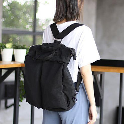 Unique Robes Boho black Canvas Square Backpack - SooLinen