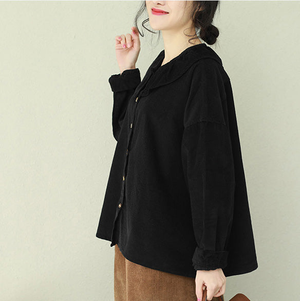 Einzigartige Rüschen Tunika Muster Boutique Tops schwarz Plus Size Kleidung