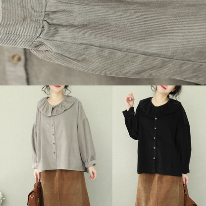 Einzigartige Rüschen Tunika Muster Boutique Tops schwarz Plus Size Kleidung