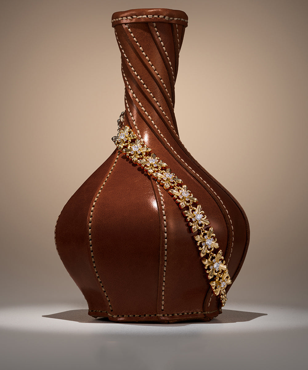 Unique Silk Copper Alloy Zircon Iris Hollow Out Lariat Necklace