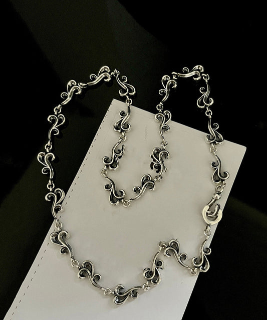 Einzigartige Halskette aus Sterlingsilber mit ausgehöhlten Glückswolken