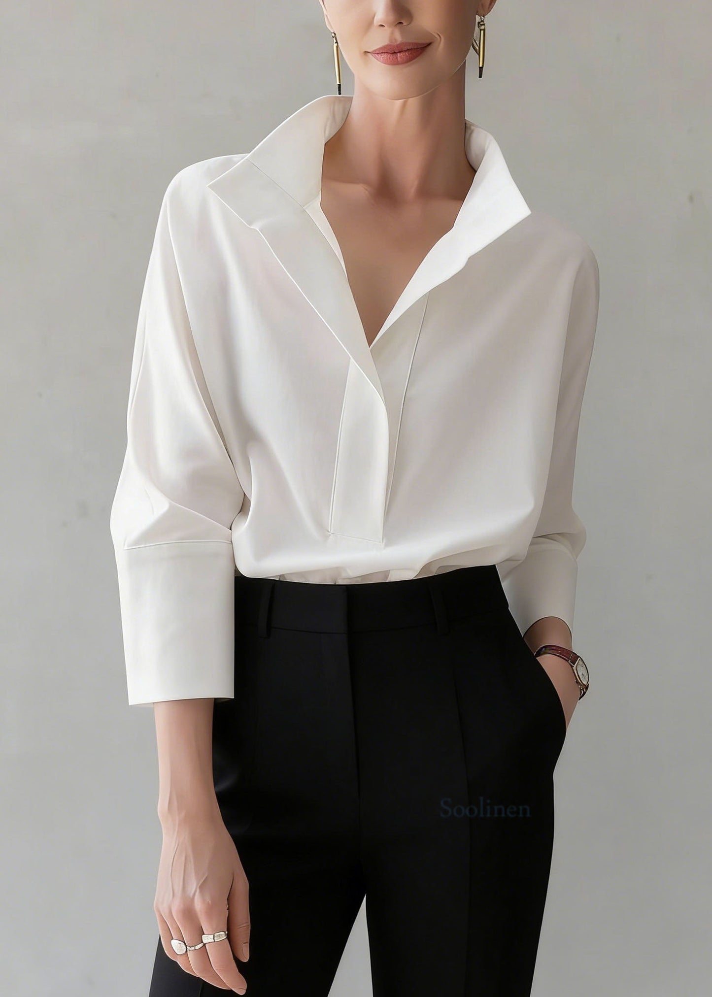 Unique White Peter Pan Collar Cotton Shirt Tops Summer