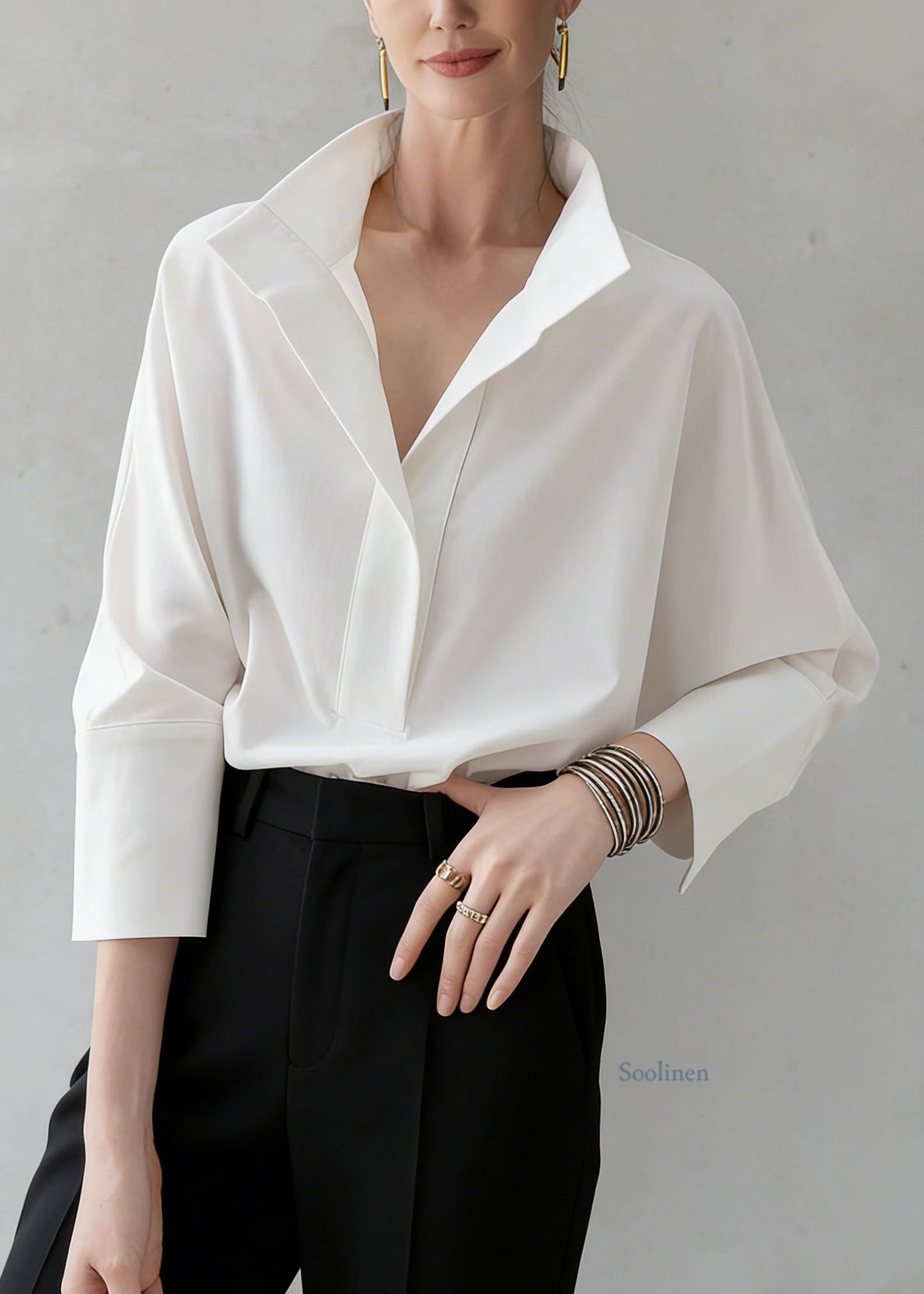 Unique White Peter Pan Collar Cotton Shirt Tops Summer