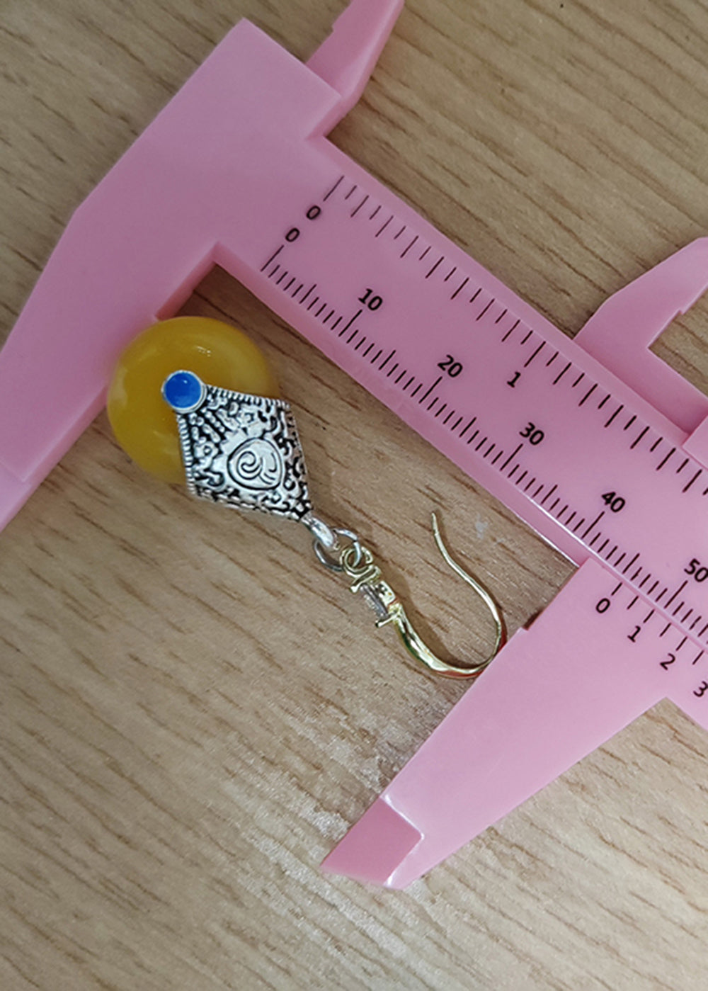 Pendientes colgantes únicos de circonita de cera de abeja amarilla