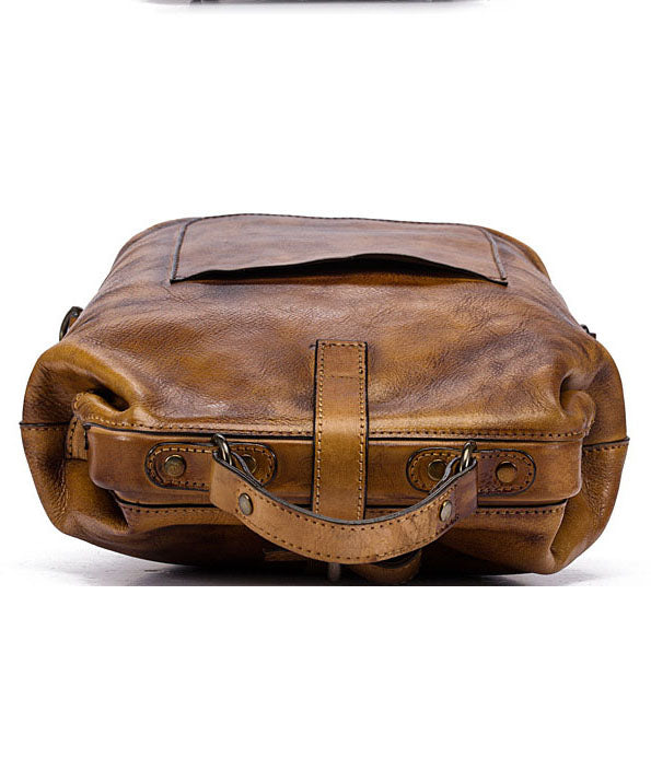 Einzigartiger gelber Rucksack aus Kalbsleder mit großem Fassungsvermögen