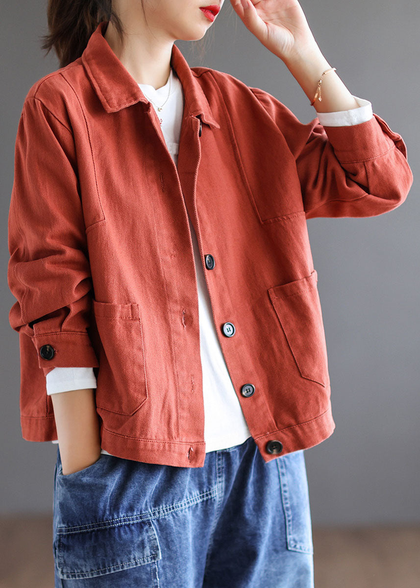 Einzigartiger gelber PeterPan-Kragen, Knopftaschen und Patchwork-Herbstmantel