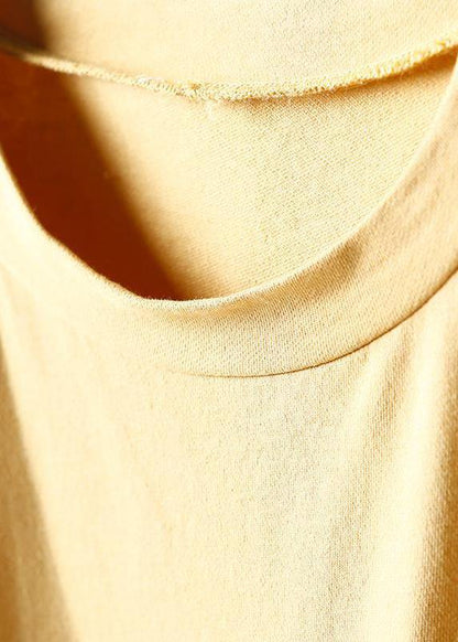 Unique cotton clothes stylish Spliced Striped Round Neck A-Line Dress - SooLinen