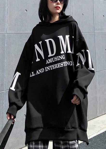 Unique hooded patchwork false two pieces tops Fashion Ideas black tops - SooLinen