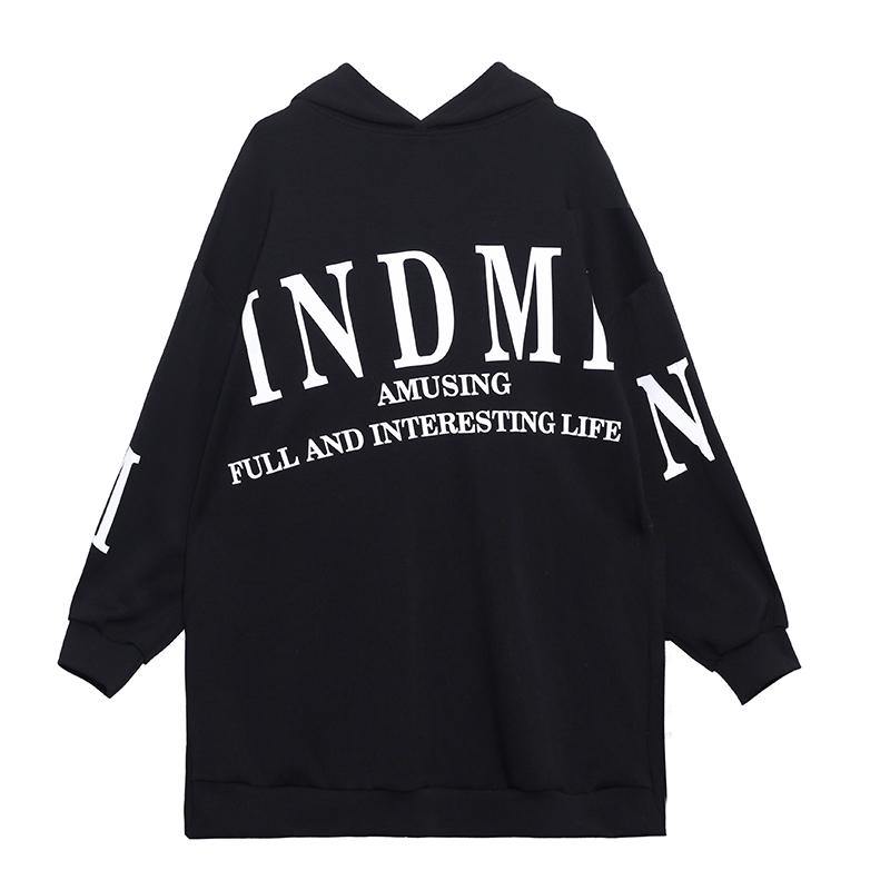 Unique hooded patchwork false two pieces tops Fashion Ideas black tops - SooLinen