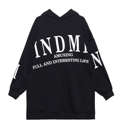 Unique hooded patchwork false two pieces tops Fashion Ideas black tops - SooLinen