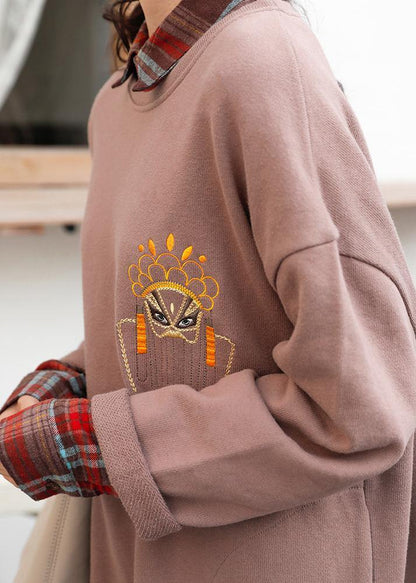 Unique khaki cotton clothes o neck side open Dresses - SooLinen