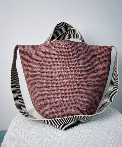 Bolso de hombro grande Vapacity tejido versátil en color caqui estilo vacaciones