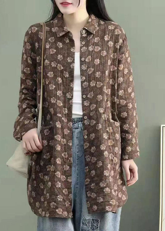 Vintage Blau Peter Pan Kragen Taste Seite offen Hemd Tops Frühling