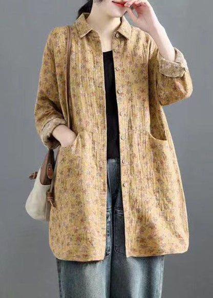 Vintage Blau Peter Pan Kragen Taste Seite offen Hemd Tops Frühling