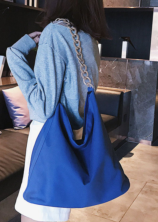 Vintage Blaue Canvas Tote Handtasche