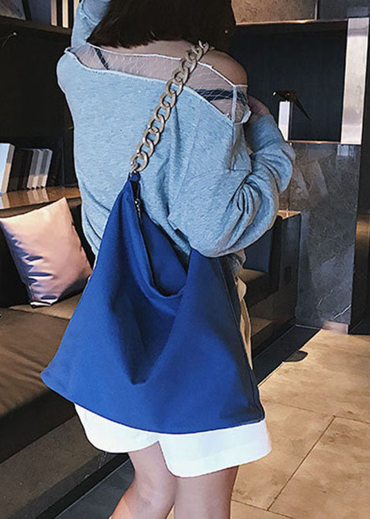 Vintage Blaue Canvas Tote Handtasche