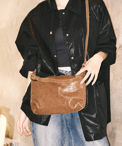 Vintage Brown Solid Durable Leather CrossBody Messenger Bag