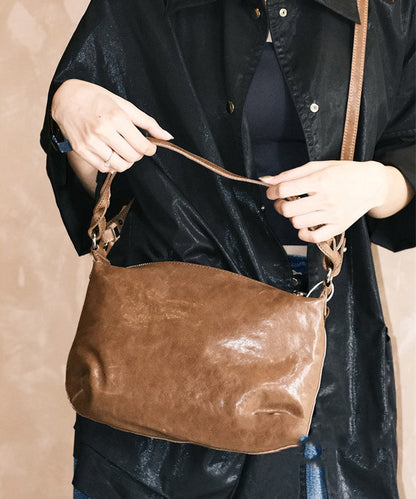 Vintage Brown Solid Durable Leather CrossBody Messenger Bag