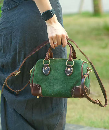 Vintage Brown Solid Durable Suede Tote Handbag