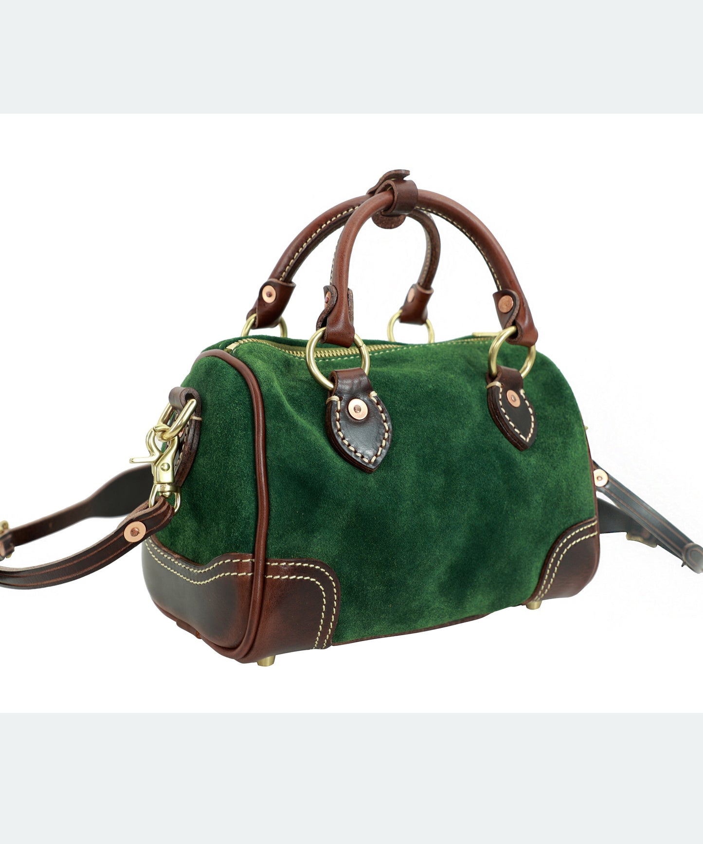 Vintage Brown Solid Durable Suede Tote Handbag