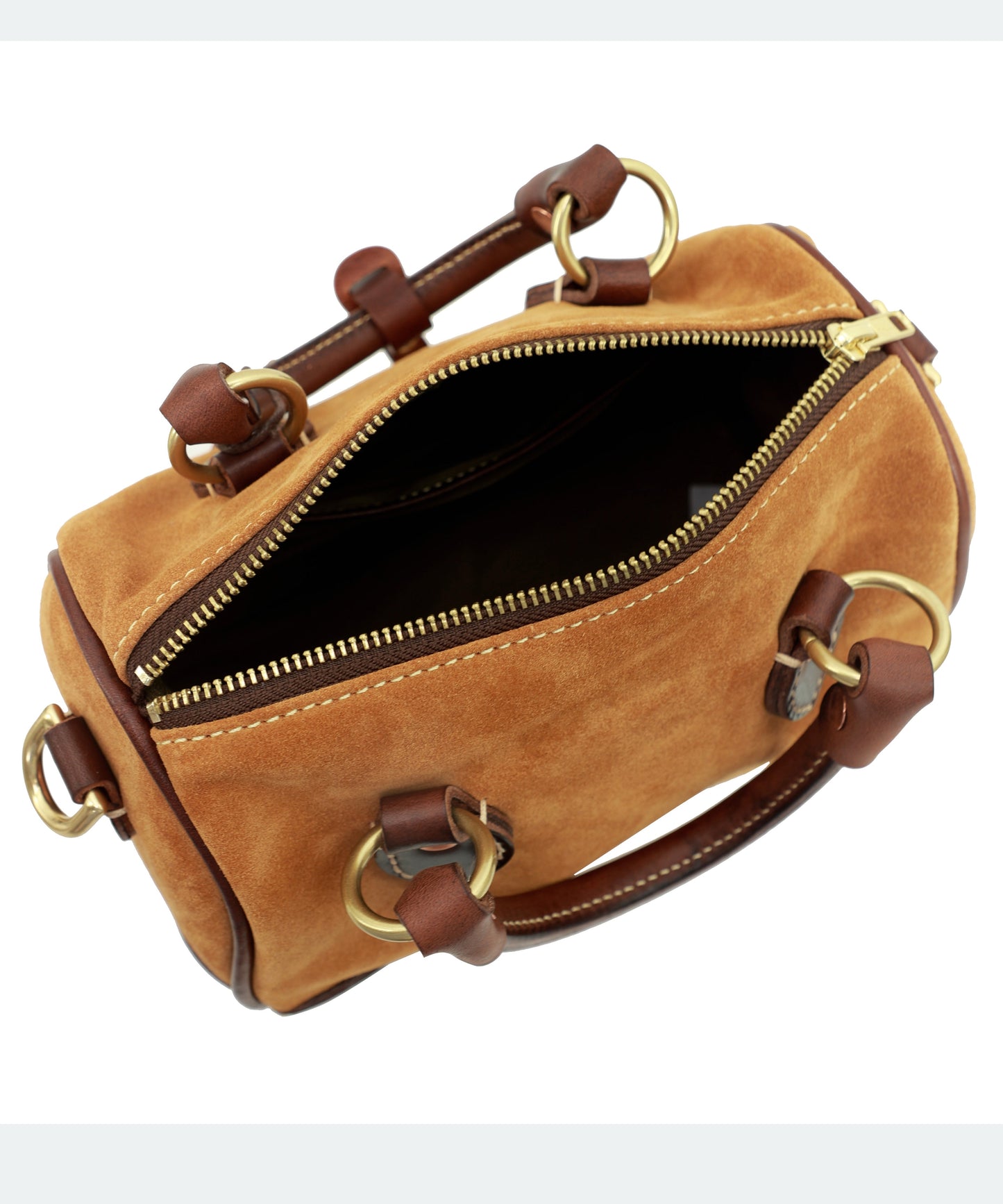 Vintage Brown Solid Durable Suede Tote Handbag