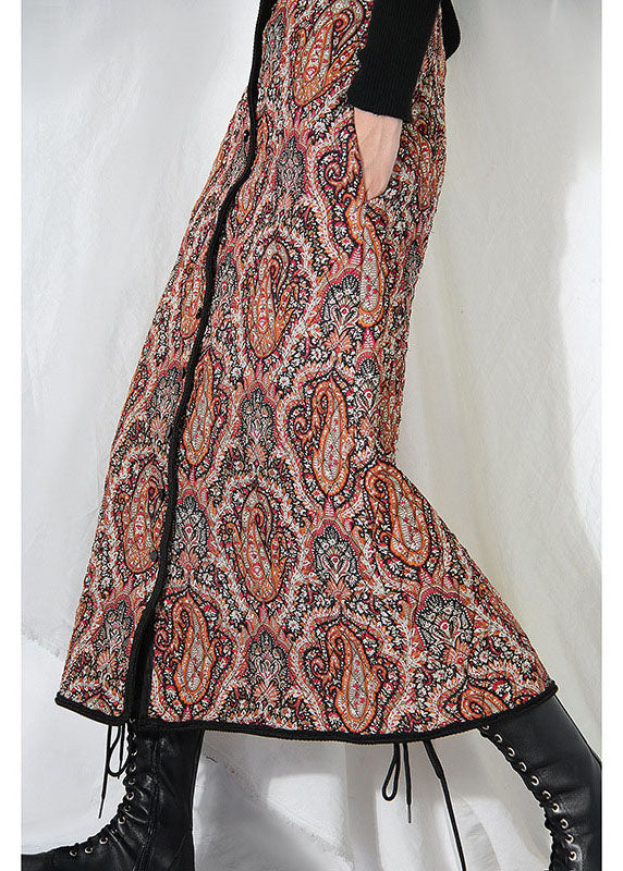 Vintage Französischer Druck Feine Baumwolle gefüllte Röcke Winter