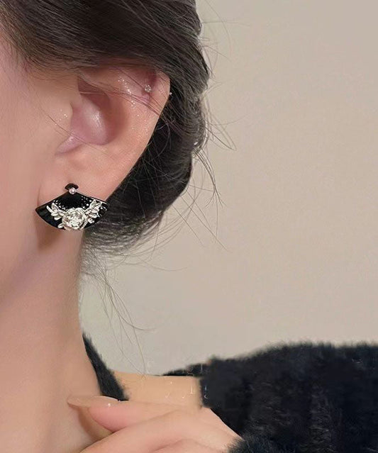 Vintage Gold Kupfer Sektor Floral Ohrstecker