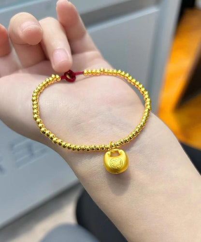 Vintage Gold Sterling Silber Overgilt Goldenes Schwein Charm Armband